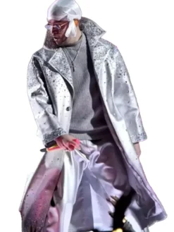 Bad Bunny Silver Embellished Coat
