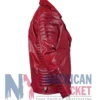 Biker Men's Red Leather Jacket