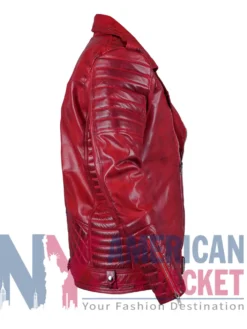Biker Men's Red Leather Jacket