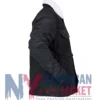 Black Suede Trucker Jacket With Sherpa Collar