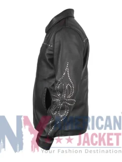 Black VIVET Signature Jacket showcasing premium leather material, classic style collar, and modern fit