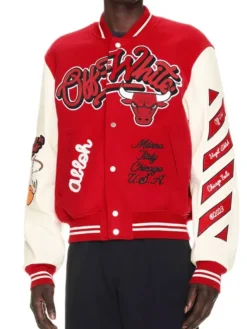 Bulls White Chicago Varsity x Off-Jacket