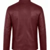 Burgundy Cafe Racer Leather Jacket
