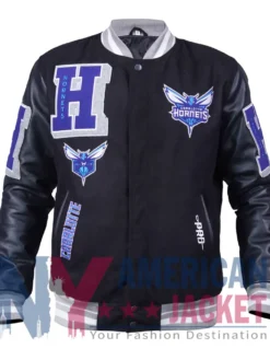 Charlotte Varsity Hornets Wool Black Jacket