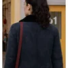 Chicago Fire S14 Hanako Greensmith Black Shearling Leather Jacket