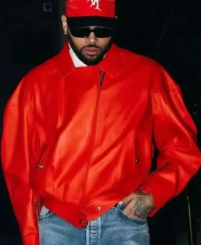 Chris Brown 2026 Red Jacket