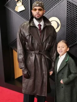 Chris Brown 68th GRAMMY Awards Leather Coat