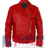 Chris Brown Paris 2026 Red Leather Jacket