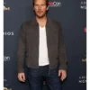 Chris Pratt Mercy 2026 Grey Suede Leather Jacket