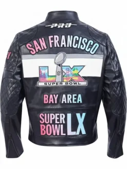 Dhar Mann Super Bowl LX 2026 Moto Black Leather Jacket For Sale