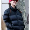 Dua Lipa Black Puffer Jacket