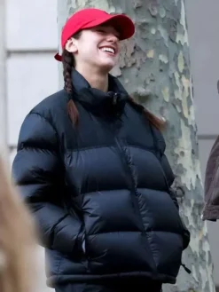 Dua Lipa Black Puffer Jacket