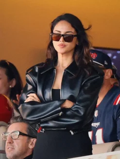 Eiza Gonzalez super bowl 2026 Black Jacket