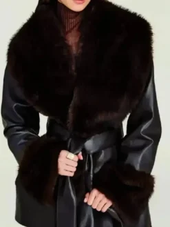 Erin Andrews NFC Championship Game Brown Coat