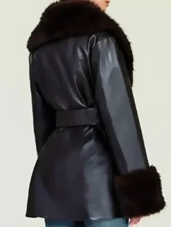 Erin Andrews NFC Championship Game Brown Faux Fur Coat