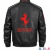 Ferrari F1 Black Leather Racing Biker Jacket Back