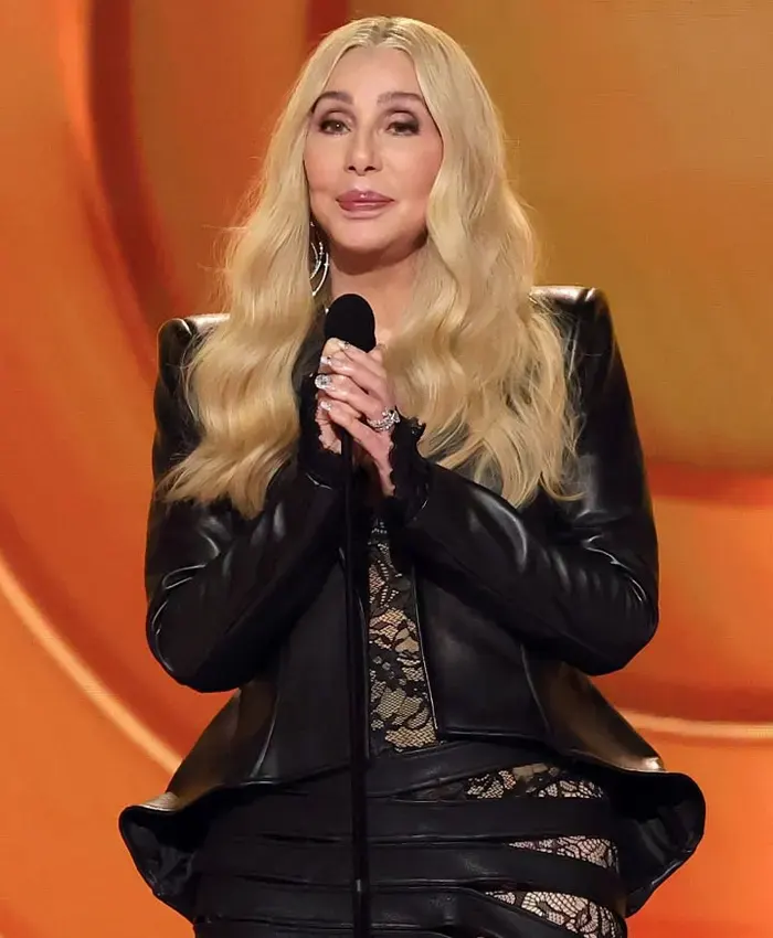GRAMMY Awards 2026 Cher Black Leather Jacket