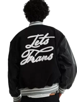Iets Frans Logo Varsity Black Jacket For Sale 