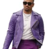 Jalen Hurts Purple Leather Jacket