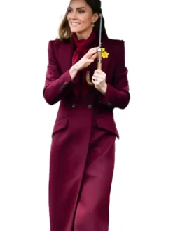 Kate Burgundy Middleton Coat