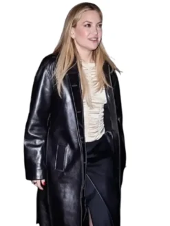 Kate Hudson NYC 2026 Black Leather Coat