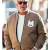 Kevin Costner Beige Bomber Jacket