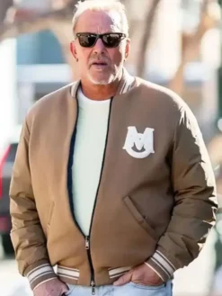 Kevin Costner Beige Bomber Jacket