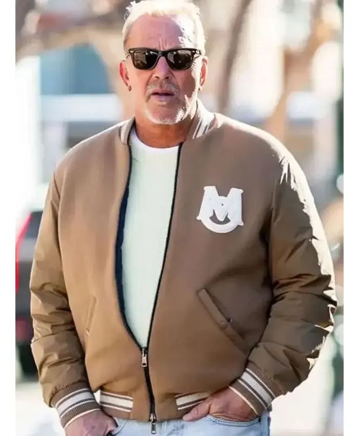 Kevin Costner Beige Bomber Jacket