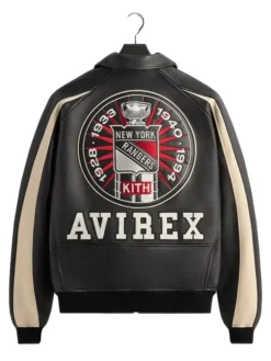 Kith AVIREX NY Rangers Black Jacket