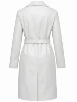 Leather Trench Coat White