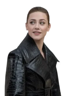 Lili Reinhart Black Leather Coat