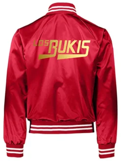 Los Bukis Merch Black And Red Satin Varsity Jacket