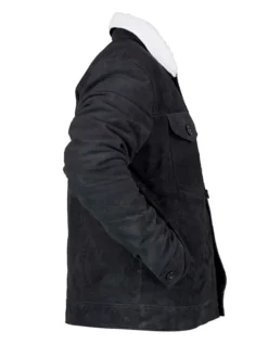 Love Life Augie Black Suede Sherpa Black Trucker Jacket