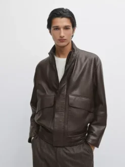 Massimo Dutti Nappa Leather Jacket