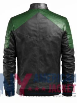 Maverick Leather Two-Tone Padded Bomber Jacket