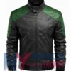 Maverick Two-Tone Bomber Padded Leather Jacket