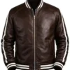 Men's Brown Bomber Leather Jacket