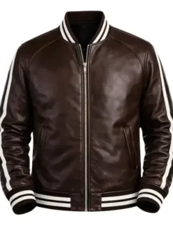 Men's Brown Bomber Leather Jacket
