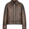 Men's Brown Distressed Leather Jacket