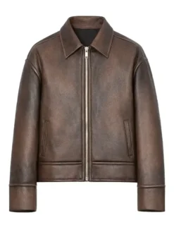 Men's Brown Distressed Leather Jacket