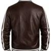 Men's Brown Leather Bomber Jacket