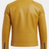 Men's Cafe Racer Leather Yellow Jacket
