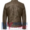 Men’s Distressed Leather Cafe Racer Waxed Jacket