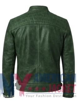 Men’s Distressed Leather Waxed Cafe Racer Jacket