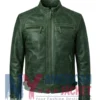 Men’s Distressed Waxed Cafe Racer Leather Jacket