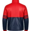 Men's Leather Red And Navy Jacket