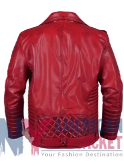 Men's Leather Red Biker Jacket