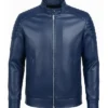 Men’s Navy Padded Cafe Racer Jacket