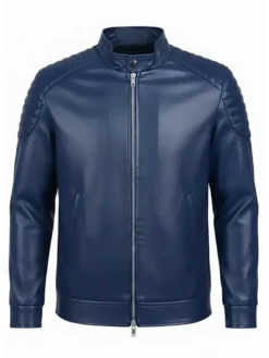 Men’s Navy Padded Cafe Racer Jacket