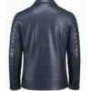 Men's Navy Padded Motorcycle Jacket